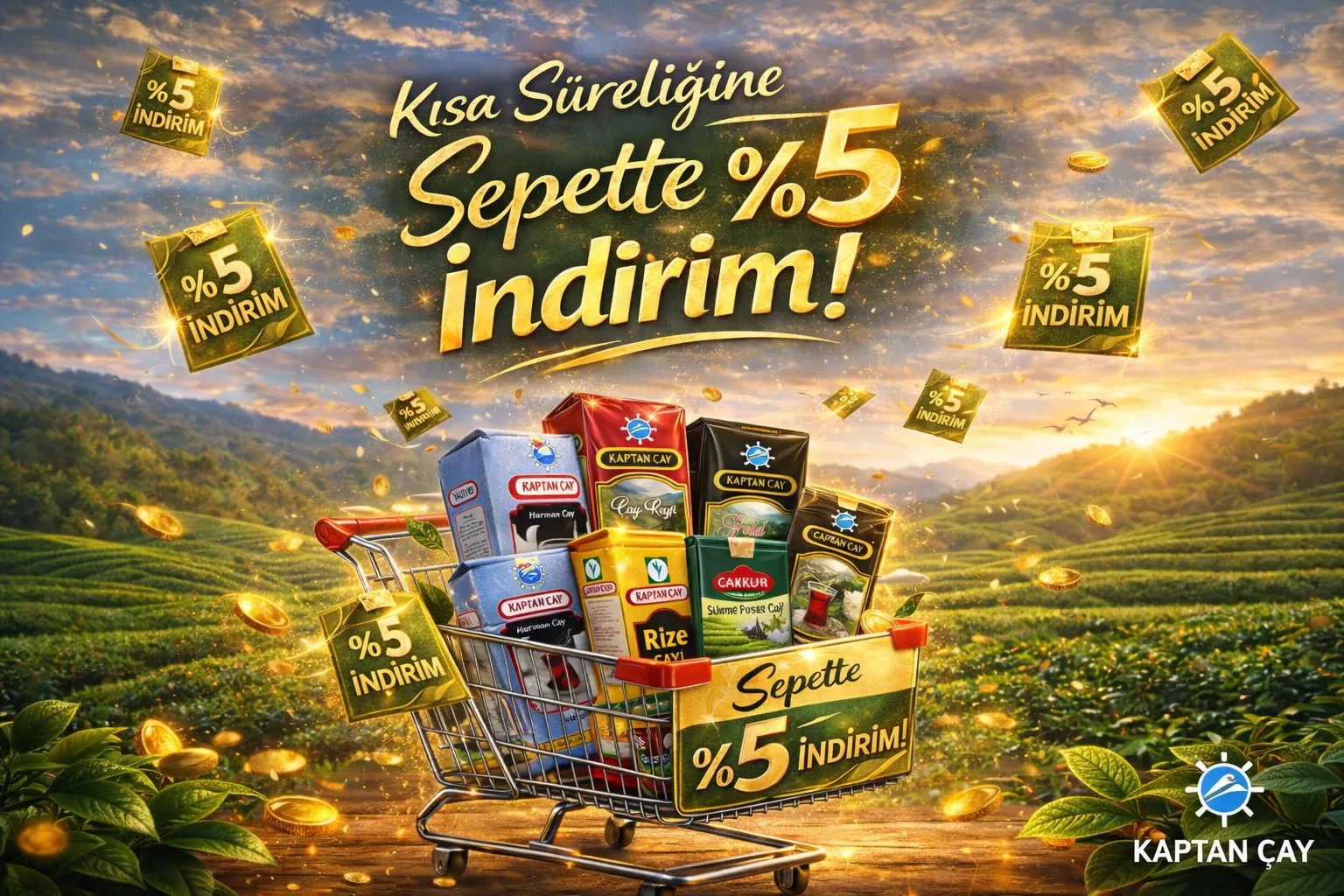 Tüm ürünlerde Sepette %5 İndirim