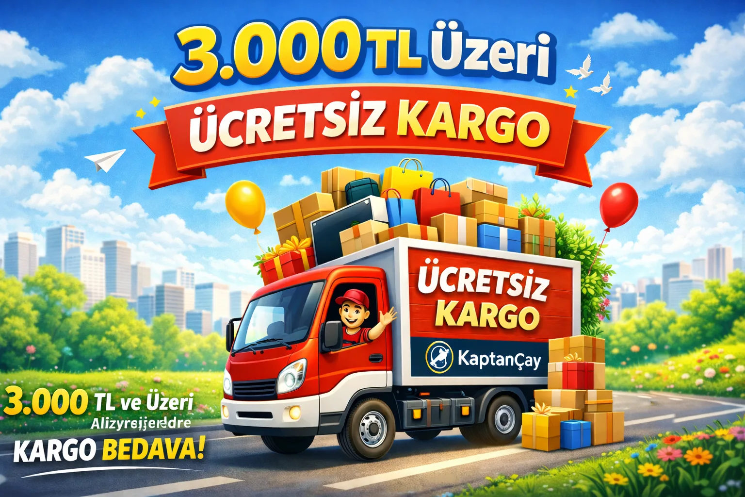 3000 TL üzeri Ücretsiz Kargo Fırsatı